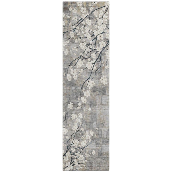Chantille Machine Washable Indoor/Outdoor Abstract ACN2248 Gray 2 ft. 3 in. x 7 ft. 6 in. Runner Rug