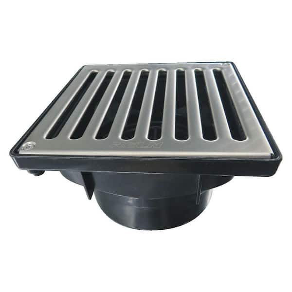 RELN Vortex Series 6 in. x 6 in. x 2.5 in. Stainless Steel Square Low Profile Drainage Catch Basin Kit