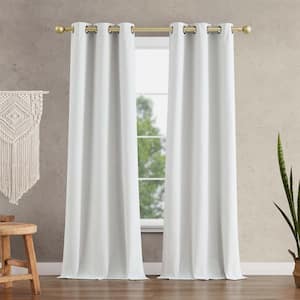 2-Pack Metallic White Blackout Grommet Curtain Panels, 84, Sold by at Home