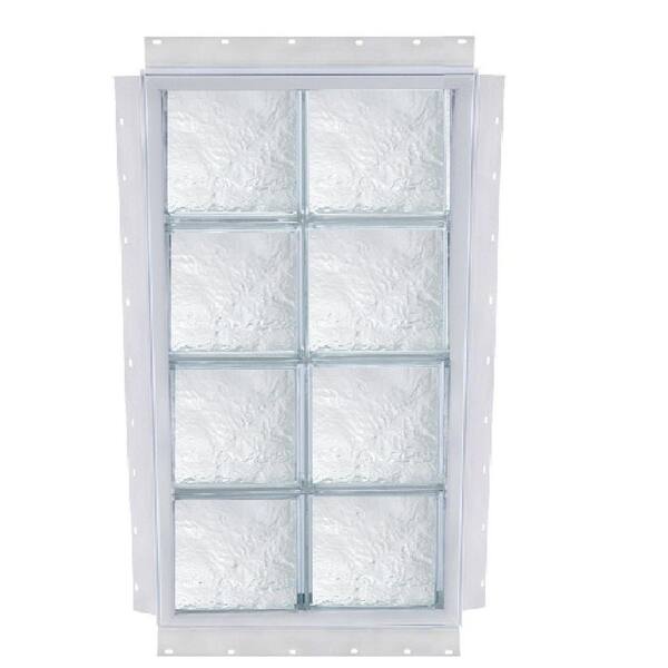 TAFCO WINDOWS 8 in. x 64 in. NailUp Ice Pattern Solid Glass Block Window