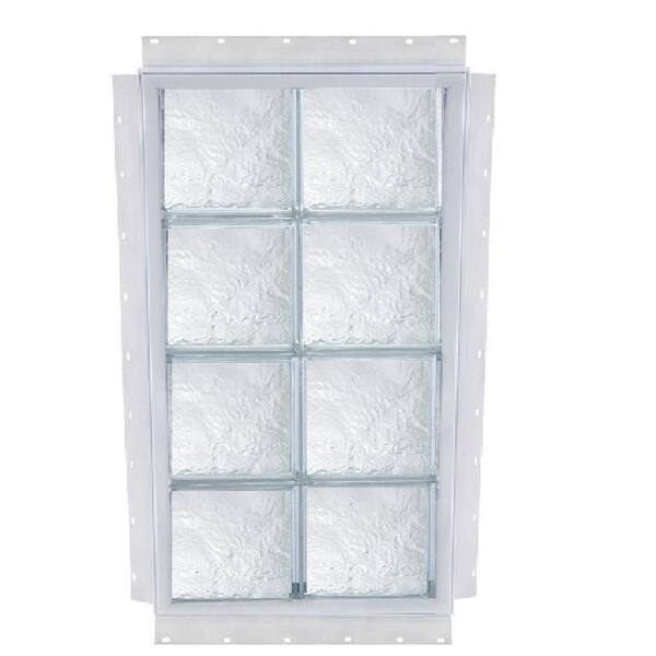 TAFCO WINDOWS 16 in. x 48 in. NailUp Ice Pattern Solid Glass Block Window