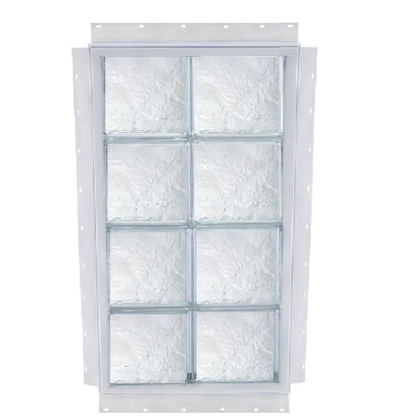 TAFCO WINDOWS 32 in. x 64 in. NailUp Ice Pattern Solid Glass Block Window