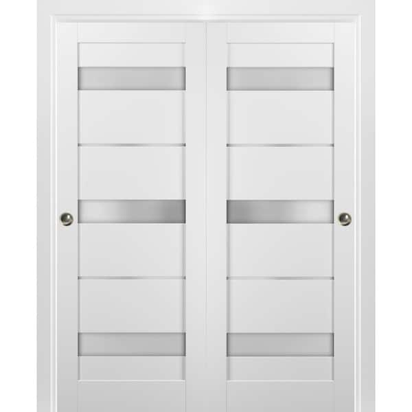 SARTODOORS Closet Sliding Doors 60 x 96, Gray