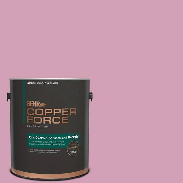 COPPER FORCE 1 gal. #M130-4 Raspberry Smoothie Semi-Gloss Enamel Virucidal and Antibacterial Interior Paint & Primer