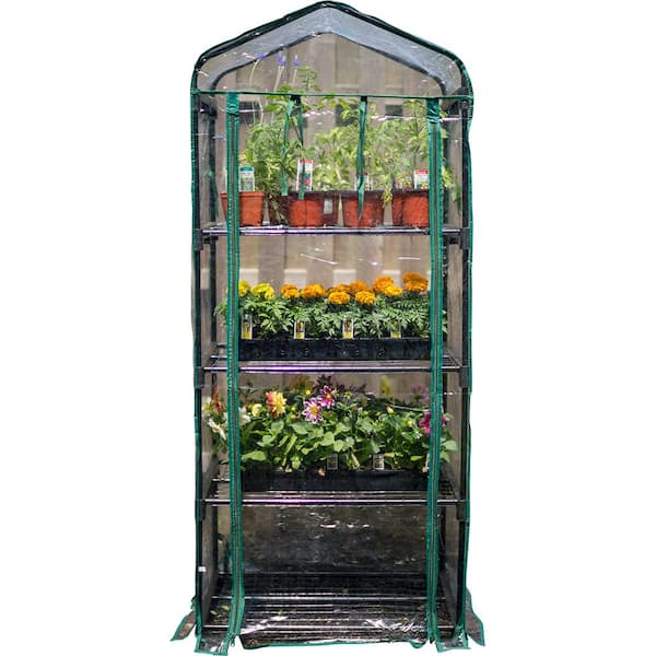 Gardman 5 ft. 3 in. H x 2 ft. 3 in. W x 1 ft. 6 in. D 4-Tier Mini Greenhouse