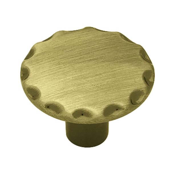 Tiny Brass Cabinet Knob in Antique-By-Hand - 3/8 Diameter