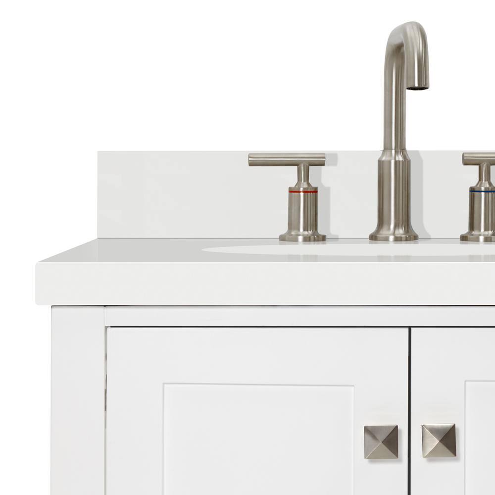 Cambridge 61'' White Double Vanity with Quartz Top