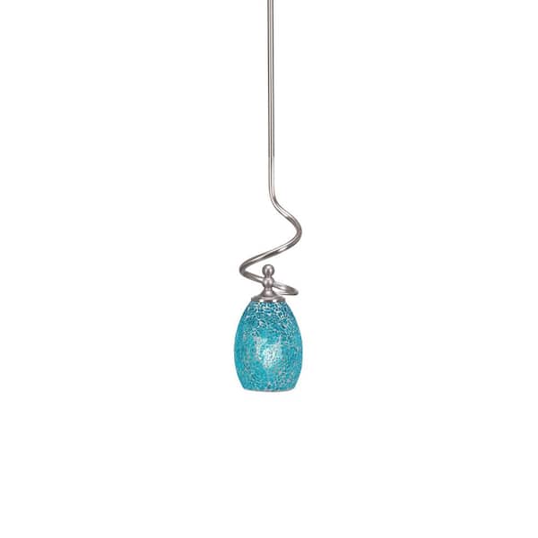Unbranded Royale 100 W 1-Light Brushed Nickel Standard Mini Pendant Light with Glass Shade