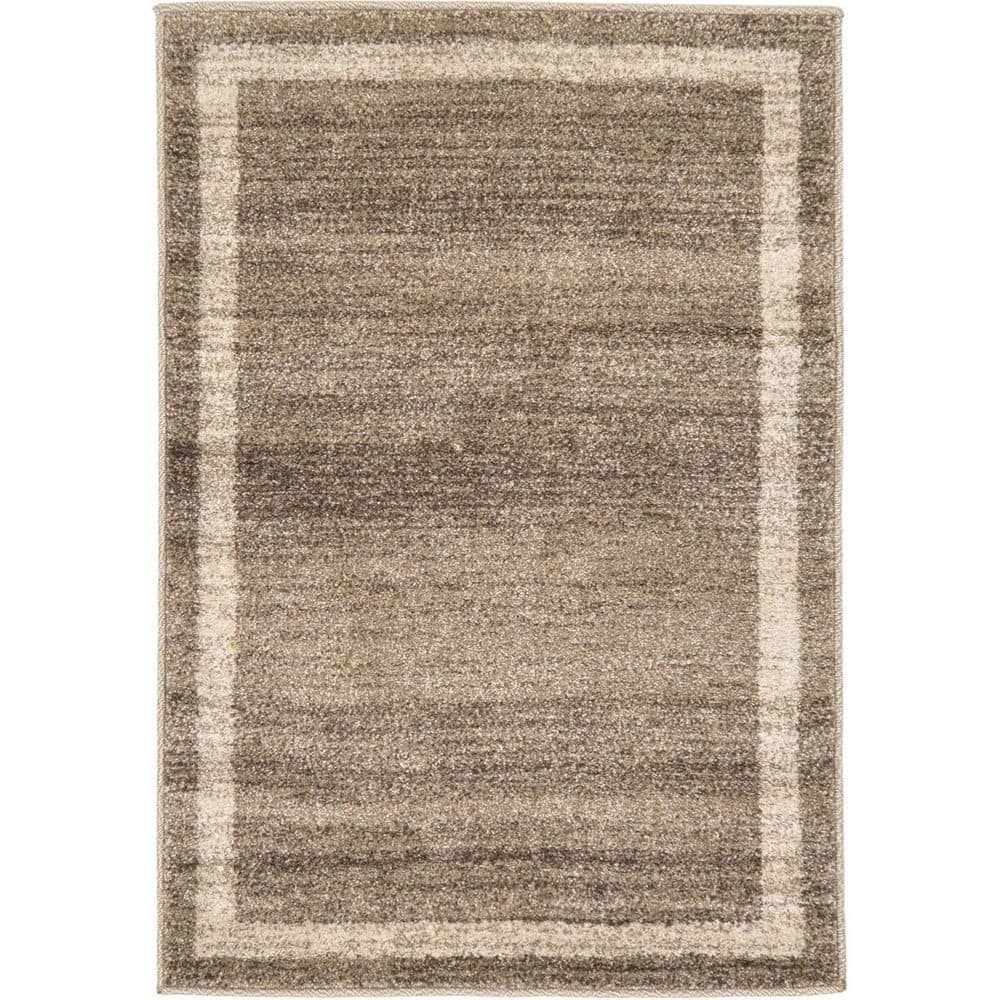 Light Brown Polypropylene 6 ft. x 9 ft. Solid Color Indoor Area Rug