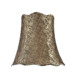 16 in. x 15 in. Light Gold Scallop Bell Lamp Shade