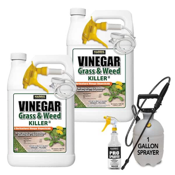 Harris 256 oz. 20% Vinegar Weed Killer and One 32 oz. and 1 Gal. Tank  Sprayer (2-Pack) 2VWEED128PROTNK - The Home Depot