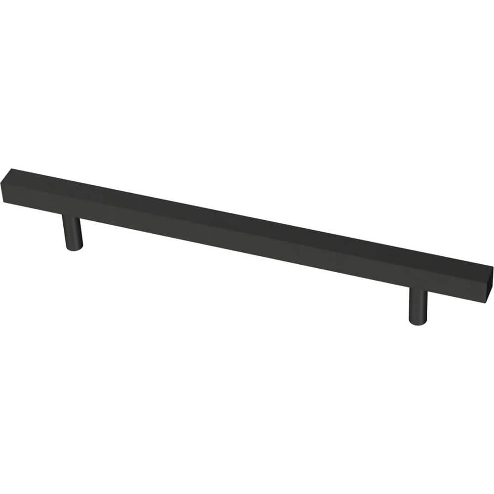 Square Bar 6-5/16 in. (160 mm) Modern Matte Black Drawer Pull price history on PriceWatchPro