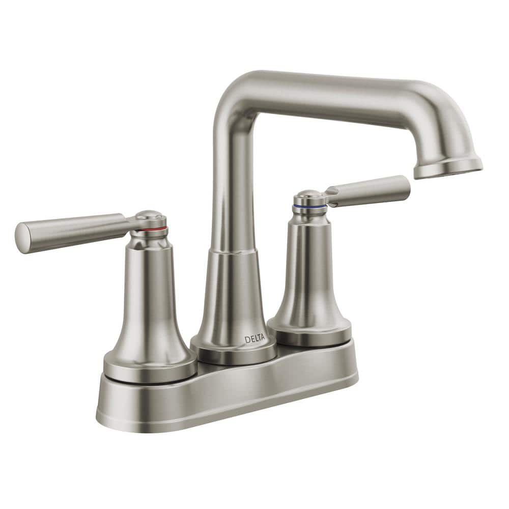 Stainless Steel Two Handle Centerset Bathroom Faucet