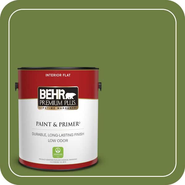 BEHR PREMIUM PLUS 1 gal. #M360-7 Rockwall Vine Flat Low Odor Interior Paint & Primer