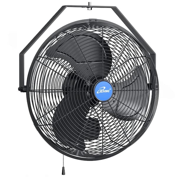 14 Inch 3 Speeds Wall Mounted Variable Indoor/Outdoor Weatherproof Fan, Black