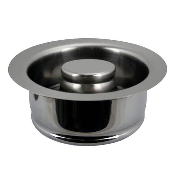 Westbrass 4-1/4 in. 3-Bolt Mount Waste Disposal Flange and Stopper in Stainless Steel