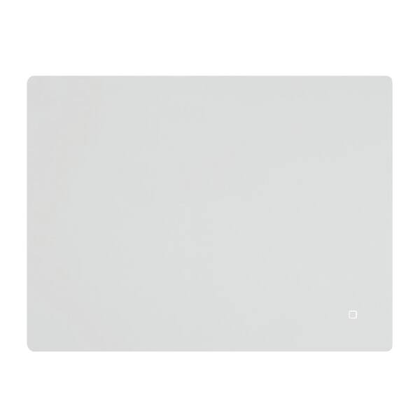 ANGELES HOME 40 in. W x 28 in. H Large Rectangular Frameless Wall-Mount Anti-Fog LED Light Bathroom Vanity Mirror, Bluetooth Spealker