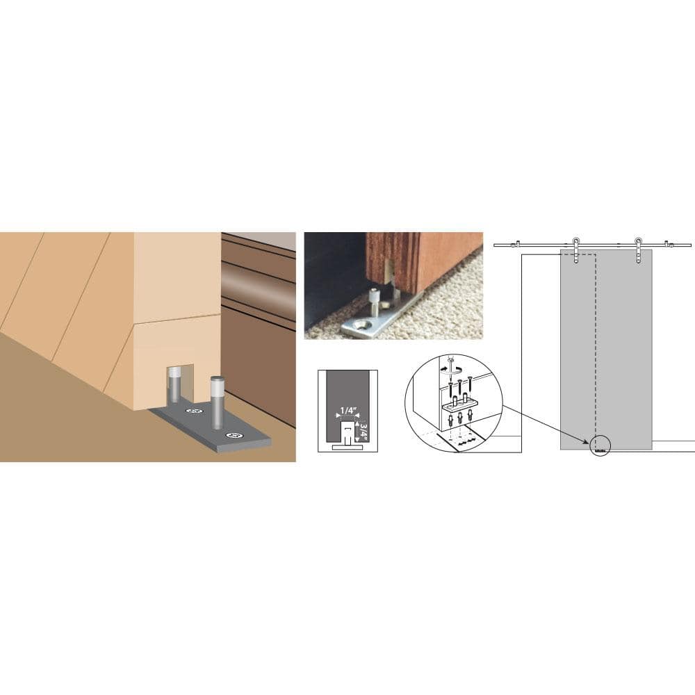 Stainless Steel Sliding Barn Door Hardware Kit with Soft Close, 78-3/4 inches