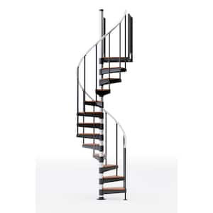 Reroute Prime Interior 42in Diameter, Fits Height 127.5in - 142.5in, 2 42in Tall Platform Rails Spiral Staircase Kit