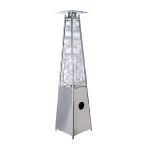 Outdoor 40000 BTU Residential Silver Steel Pyramid Flame Heater