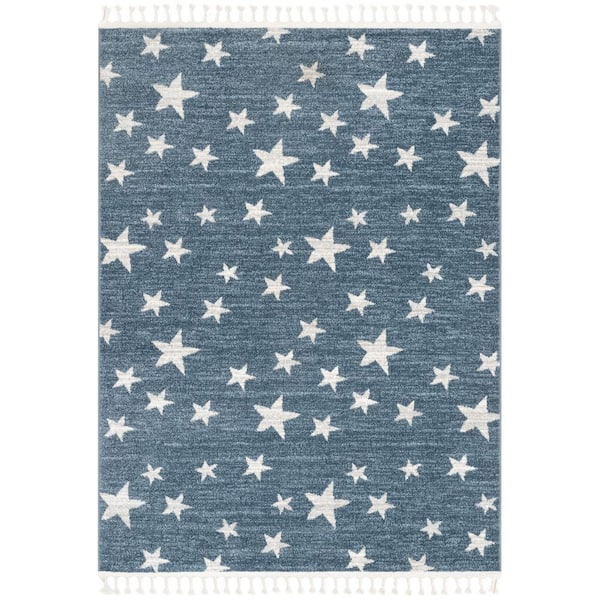 Well Woven Kennedy Stars Modern Geometric Blue 5 ft. 3 in. x 7 ft. 3 in ...