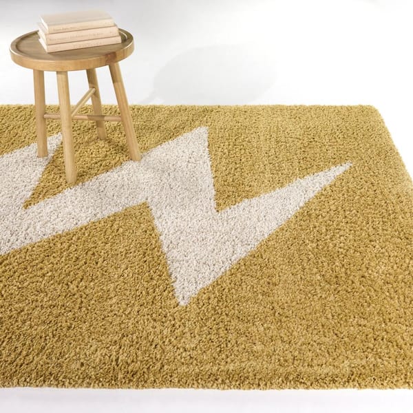 Faraday Yellow 5 ft. x 7 ft. Abstract Area Rug