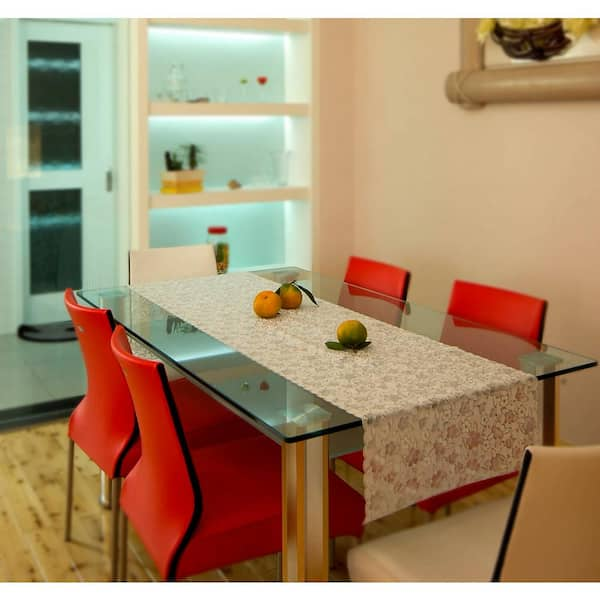 Square glass top outlet dining table for 8