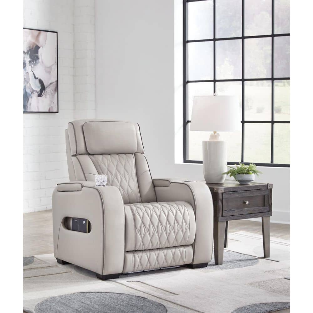 Signature DESIGN BY ASHLEY Boyington Beige Leather Match Zero