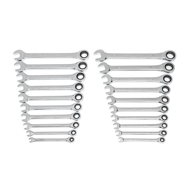 GEARWRENCH SAE/Metric 72-Tooth Combination Ratcheting Wrench Tool Set (20-Piece)