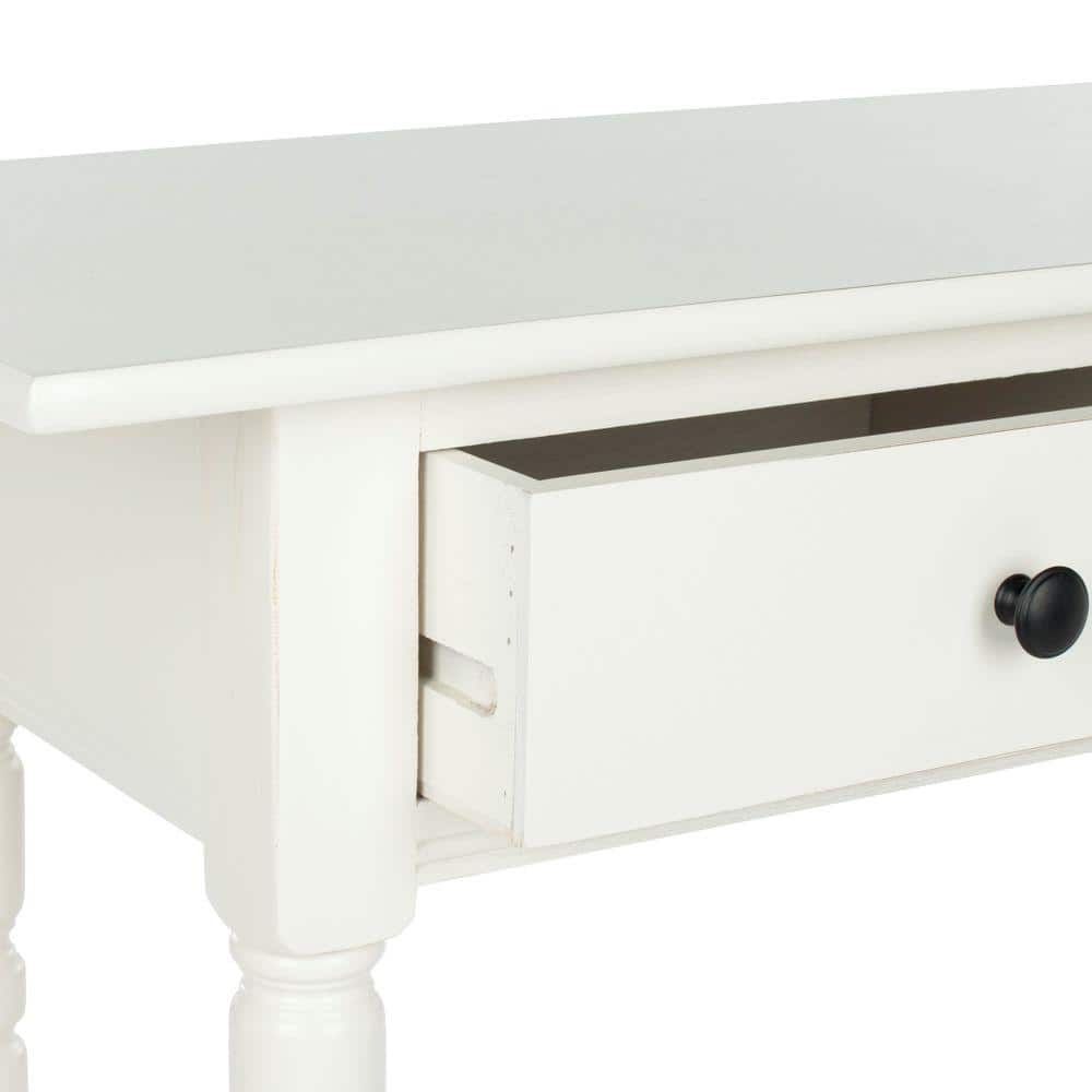 Transitional White Wood 2-Drawer Rectangular Console Table