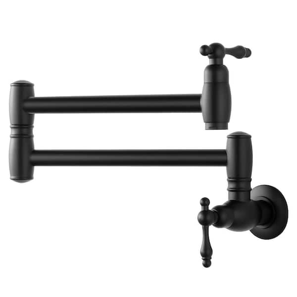Commercial Restaurant Wall Mount Pot Filler in Matte Black