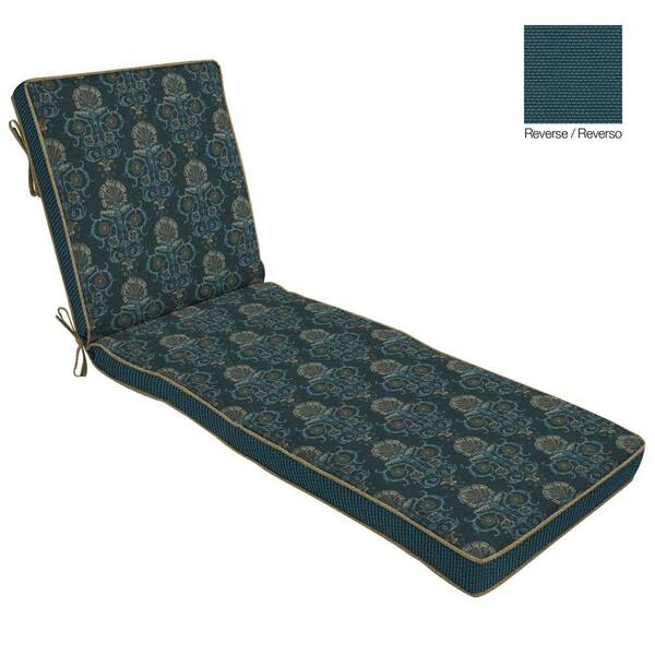 Bombay Outdoors Anatolia Blue Reversible Outdoor Chaise Lounge Cushion