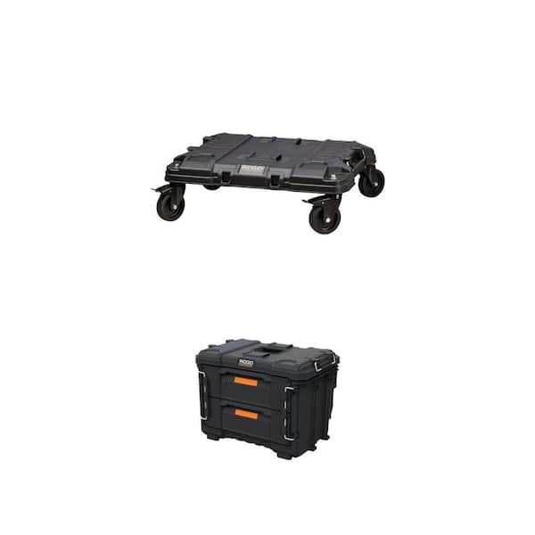 Dolly 24 in. x 18 in. Black Tool Cart and 2.0 Pro Gear 22 in. XL 2 Drawers Tool Box