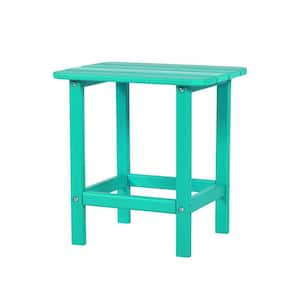18 in. Lake Blue Outdoor Square Side Table Patio End Table