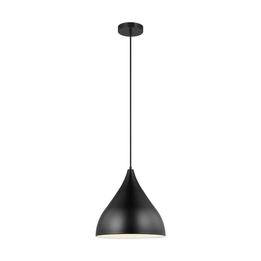 Midnight Black LED Pendant Light with Steel Shade - Indoor/Outdoor