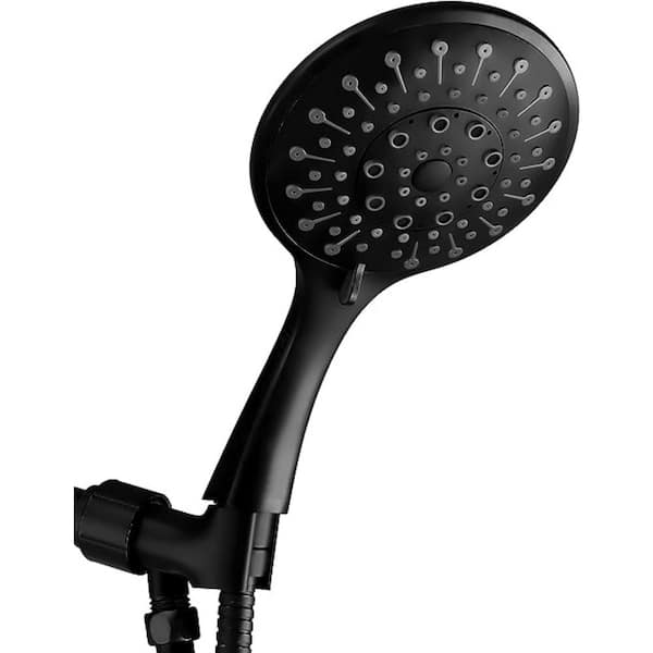 Unbranded Shower Head with Hose 6-Spray Wall Mount Handheld Shower Head 2.5 GPM in Matte Black