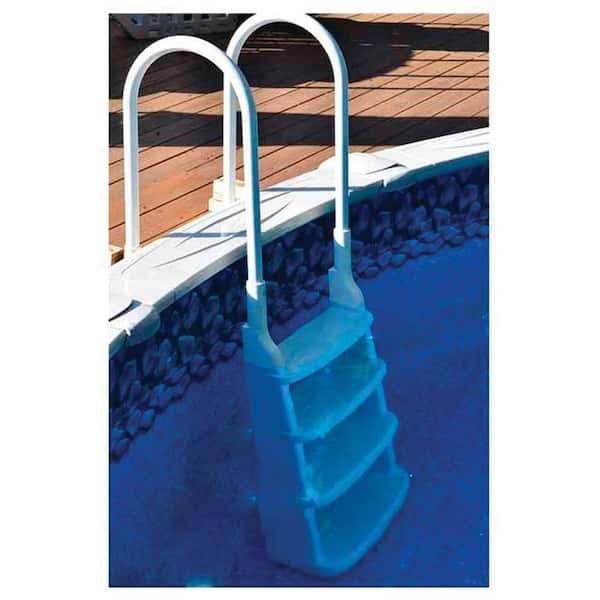 Blue Wave White Snap-Lock Deck Ladder for Above-Ground Pools 