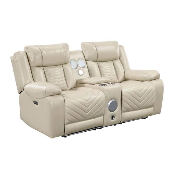 Lazzara Durant 87 in. W Pillow Top Arm Faux Leather Rectangle 2