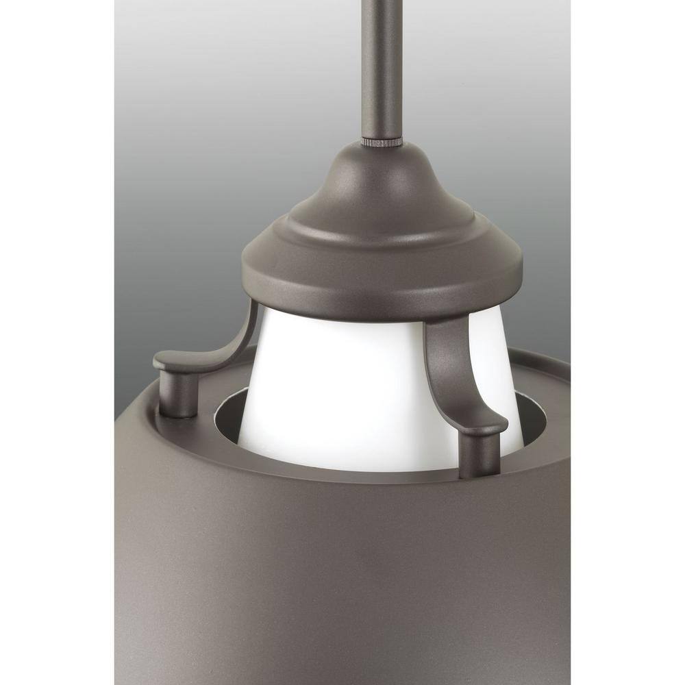 Graphite and White Glass Mini Pendant Light