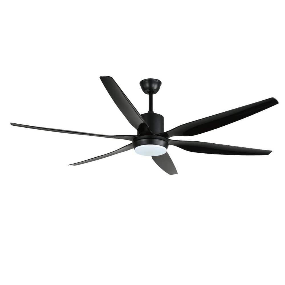66 in. Matte-Black Ceiling Fan with Tri-CCT 1350-Lumen LED, 6 ABS Blades, DC Motor, Remote and 3 Downrods price history on PriceWatchPro