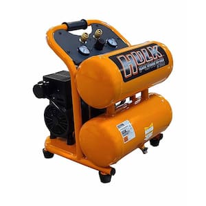 4 Gal. 1 HP Portable Electric-Powered Twin Stack Silent Air Compressor