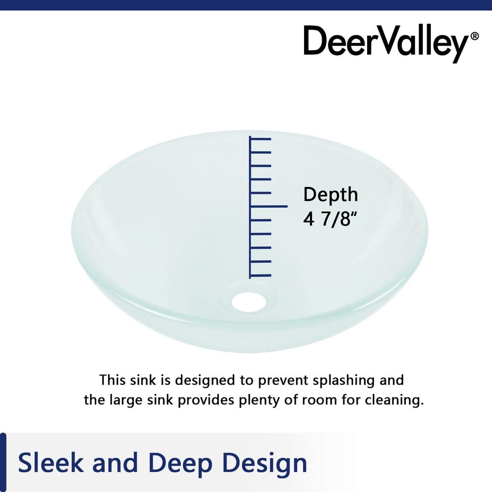 Frosted White Glass Circular Vessel Bathroom Sink