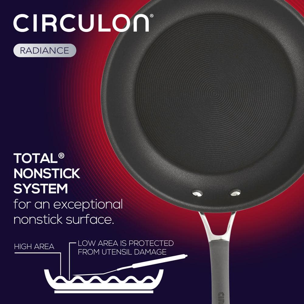 Circulon Radiance Gray Hard-Anodized Nonstick Frying Pan Set, 3-Piece