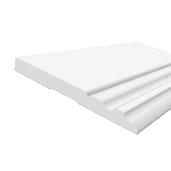 MTRIM BB-WPB5180-PP Baseboard - 9/16 in. Height x 5.25 in. Width x 12 ft. Length - EPS Composite White Colonial Moulding (ProPack 8 Eaches)