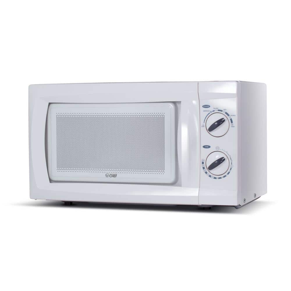 Commercial Chef CHM660W 0.6 cu. ft. Microwave Oven, 600W Countertop Rotary,  White 