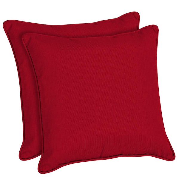 Home Decorators Collection Sunbrella Spectrum Cherry Square Outdoor Throw Pillow (2-Pack)
