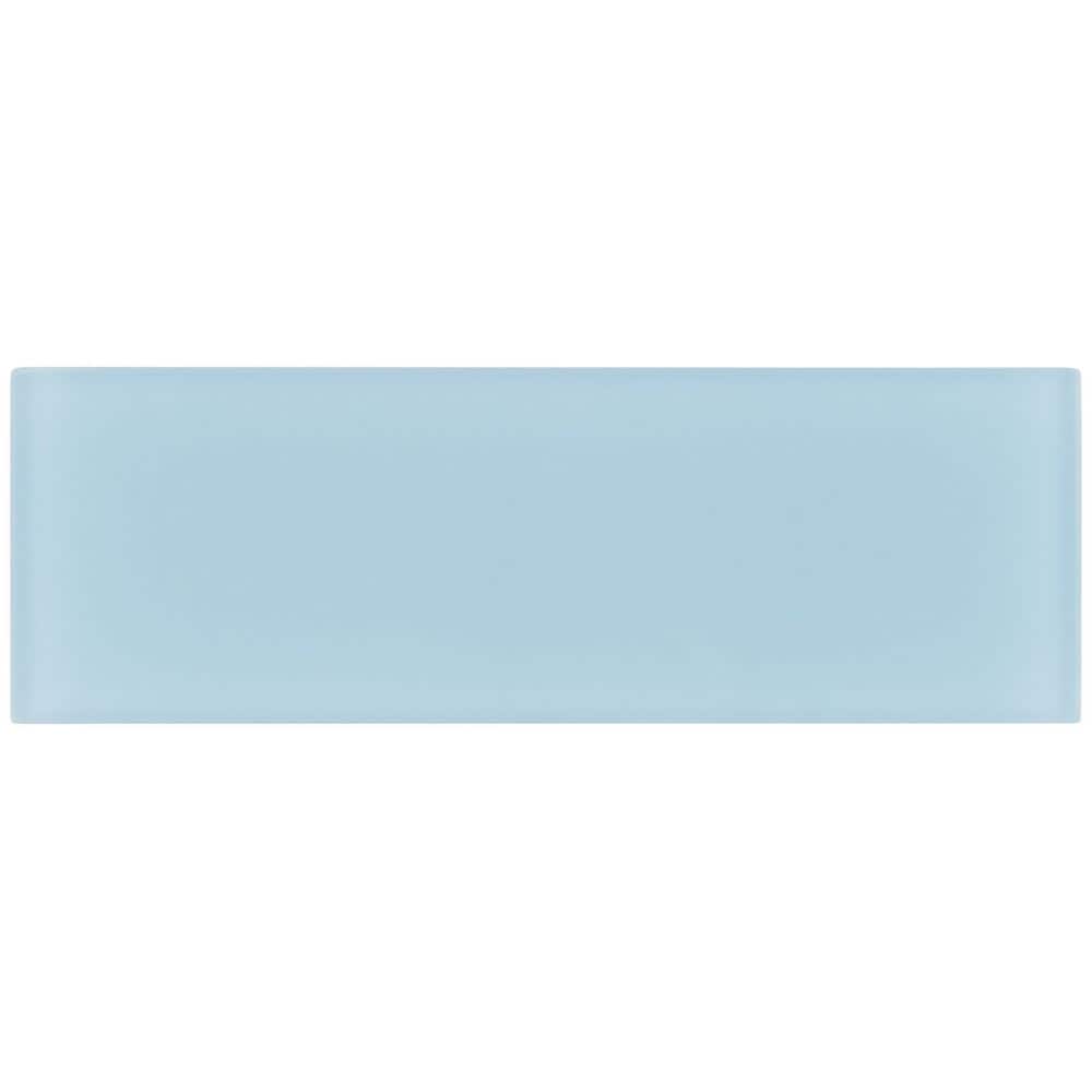 Turquoise Frosted Glass 4'' x 12'' Subway Wall Tile