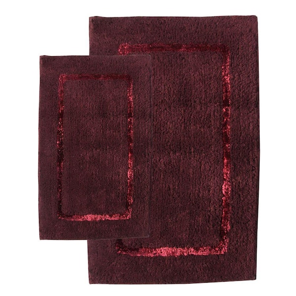 Chesapeake Merchandising 21 in. x 34 in. and 17 in. x 24 in. 2-Piece Greenville Bath Rug Set in Port