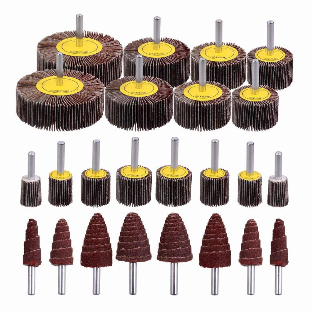 24 pcs Flap Wheel Sander Set 80 Grit Aluminum Oxide Sanding Wheels 1/4 Inch Shank for Drill Die Grinder Rust Removal price history on PriceWatchPro