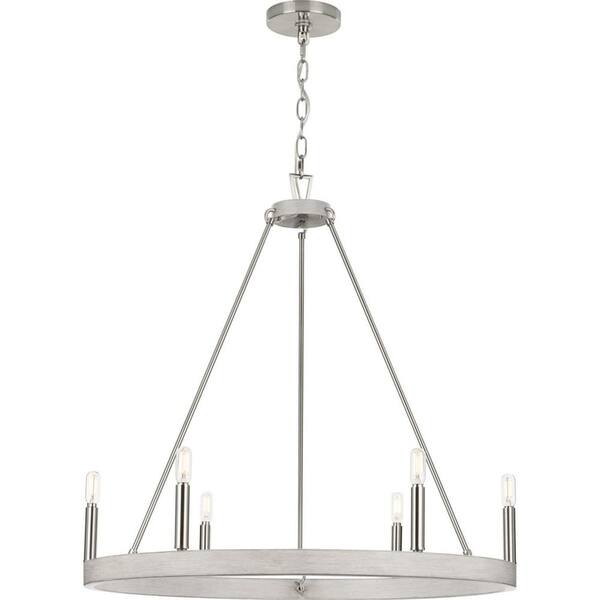 Progress Lighting Galloway 6-Light Matte Black Farmhouse Chandelier